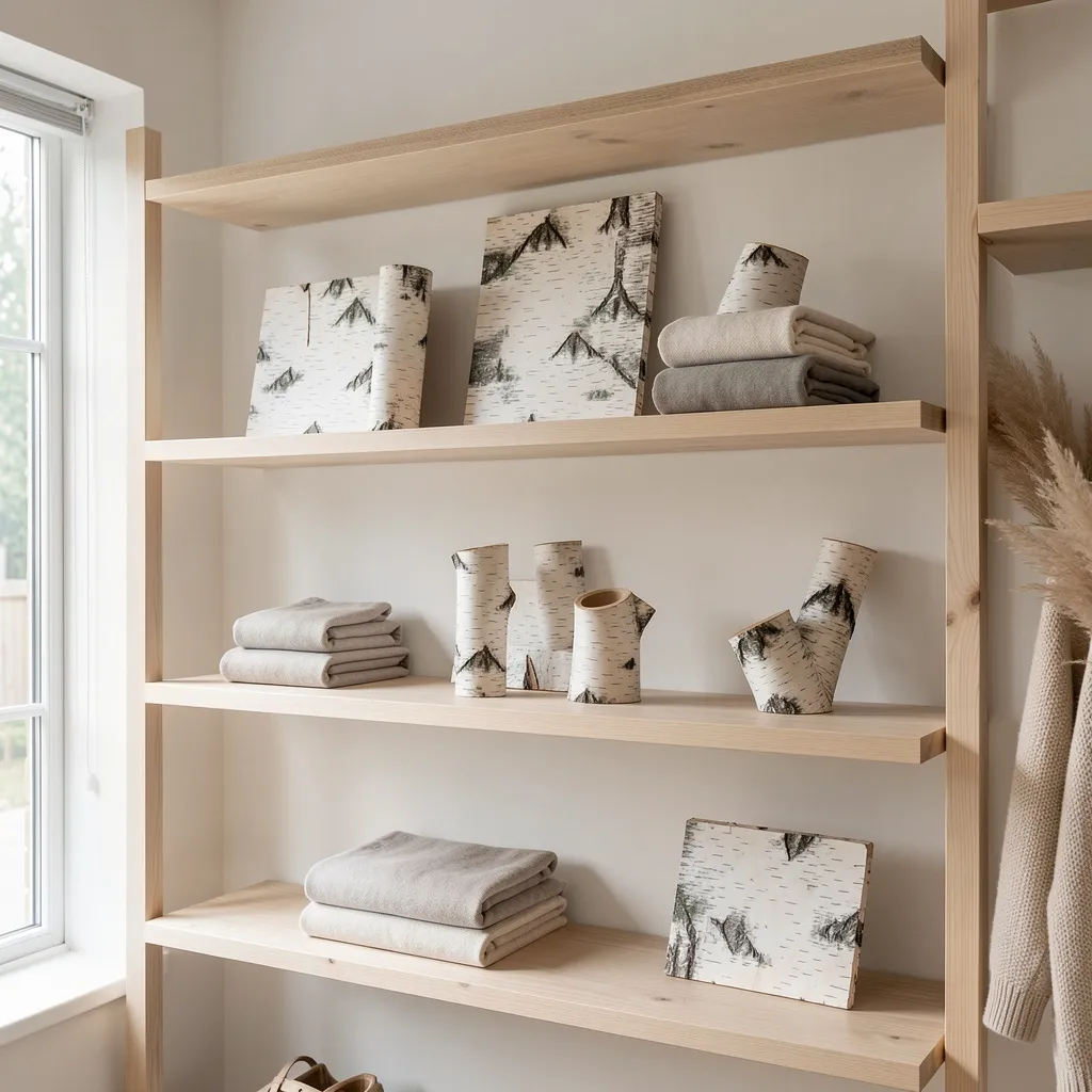 Björknäversväggpanel med naturlig textur